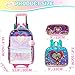 Meetbelify Kids Rolling Backpack for Girls Backpacks with Wheels for Elementary Students Roller Backpack on Wheels with Lunch Box Pencil Case Full Size for Girls