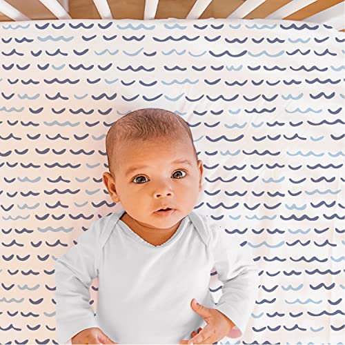 The Peanutshell Nautical And Whale Fitted Crib Sheets For Boys | 6 Pack | Blue #TOP2