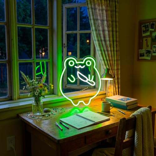 Image of Frog Neon Sign for Wall Decor Light Up Sign Led Signs for Room Party Home Wall Decor USB Powered