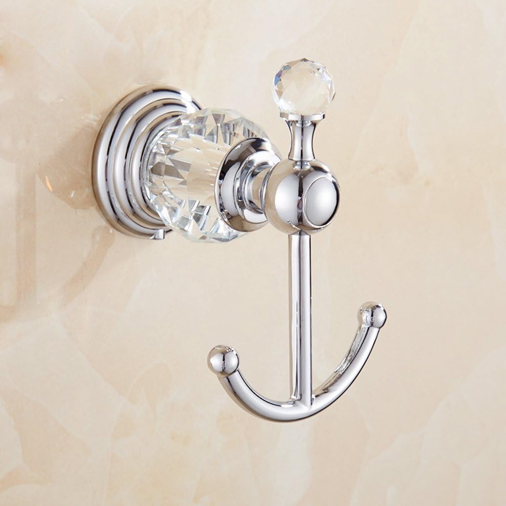 Juego de Accesorios de baño: Estante para Toallas de baño de Cristal, portarrollos de Papel higiénico, Barra para Toallas cromada Plateada, Soporte para Cepillo de Inodoro, Gancho para Batas, Gancho