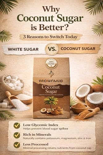 Image of Brownmud Coconut Sugar 250g | Natural Sweetener from Coconut Blossom Sap |Low GI-35 | Rich in Minerals & Inulin Fiber | Rich Caramel Flavor | Healthy Sugar Alternative | Unrefined Sugar