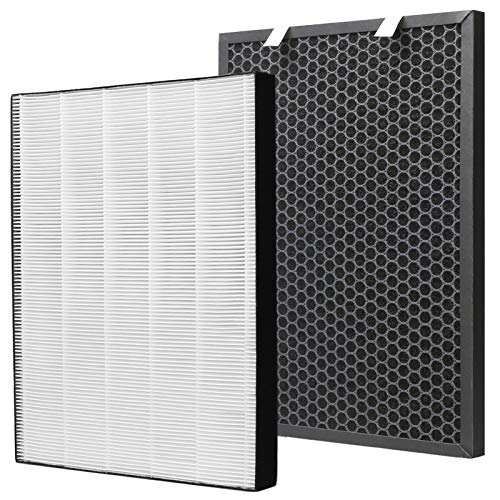 FFsign 2678 Replacement High Efficiency HEPA Filter + 2677 Actived Carbon Filter for Bissell Air220 Air320, 1 True HEPA Pre-Filter & 1 Carbon Filter