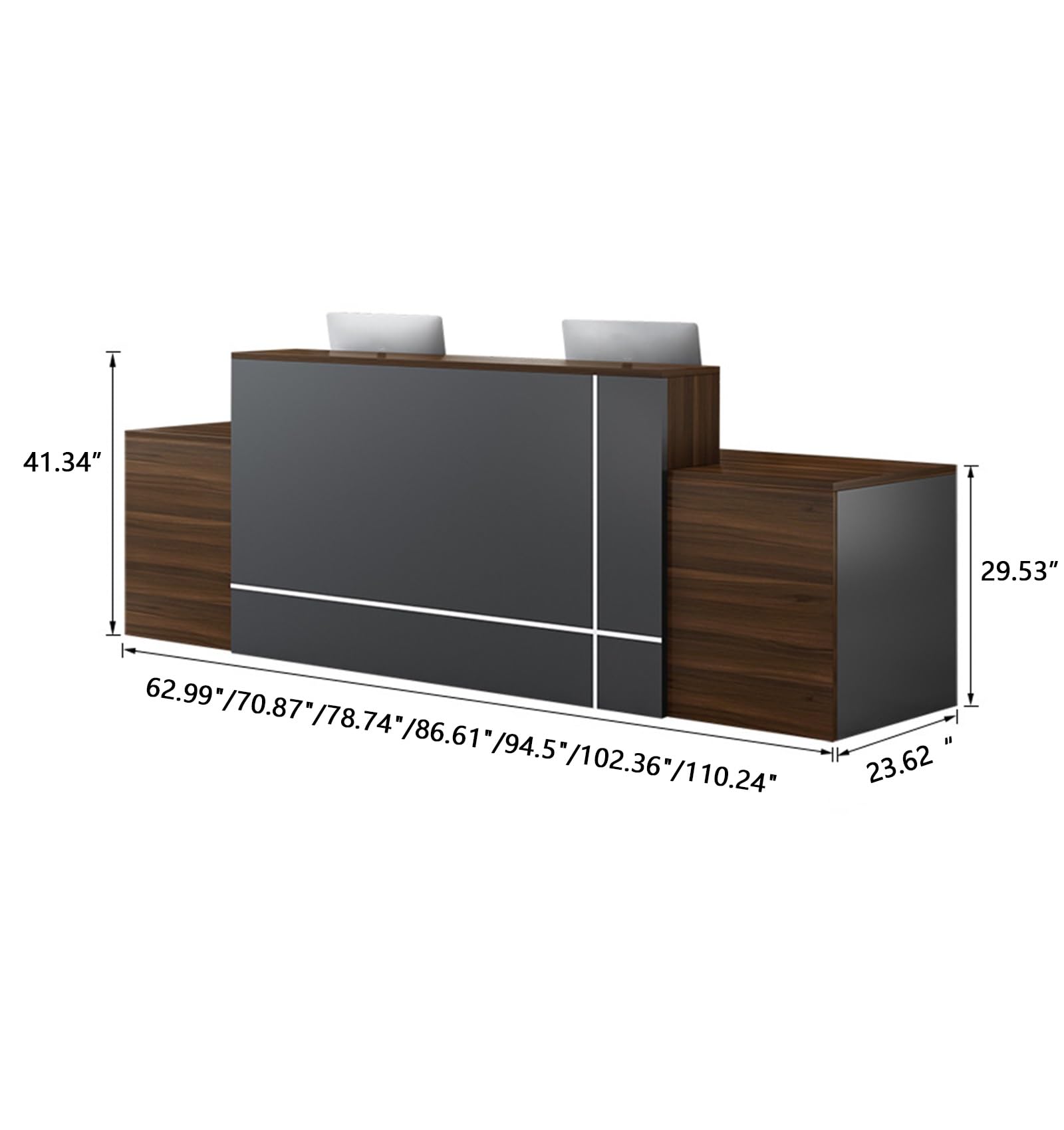 Empfangstresen aus Holz für Büros – Moderner, minimalistischer Premium-Multifunktionaler Tresen für Kassen und Büros (ohne Stühle)