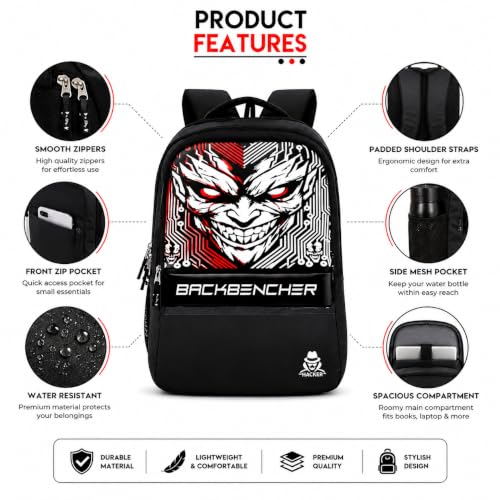 Image of HACKER Laptop Backpack for Men & Women | Stylish & Printed Backpack | Durable School, College & Office Bag | Spacious Travel Backpack with Padded Laptop Compartment & Adjustable Straps