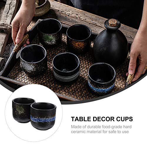 Hemoton 2 Xícaras de Chá Chinês Xícaras de Cerâmicanesa 200Ml Cnjuntde Cerâmica Kungfu Clássicpara B