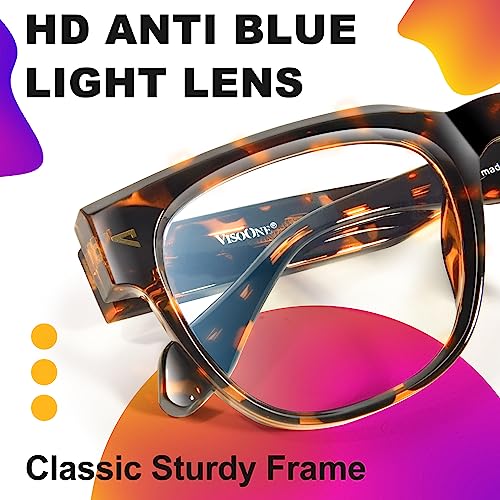 Image of VISOONE Square TR90 Blue Light Blocking Glasses with Anti Glare Computer Glass Woman and Men SAGE