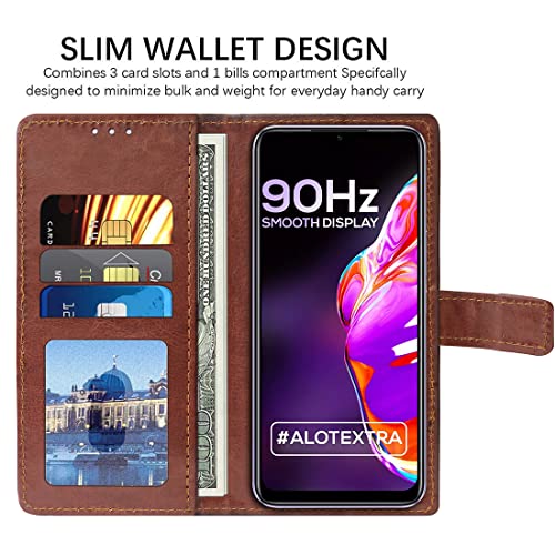 Image of Flip Cover Back Case for Infinix Hot 10S | Premium Leather Finish | Inbuilt Pockets & Stand | Flip Cover Back Case for Infinix Hot 10S (Brown)