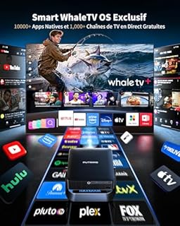 Mini Vidéoprojecteur 4K【APPS Officielles/Live TV/Rotation 330°】 Auto Focus/Keystone Projecteur Vidéo Portable 1080P, HDR10, Courte Focale Mini Rétroprojecteur 4K WiFi6 Bluetooth Home Cinéma/Extérieur
