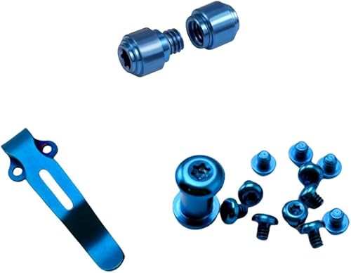 1 clips de bolsillo de transporte profundo de acero inoxidable + juego de tornillos de titanio + juego de tornillos de pulgar para cuchillos 535