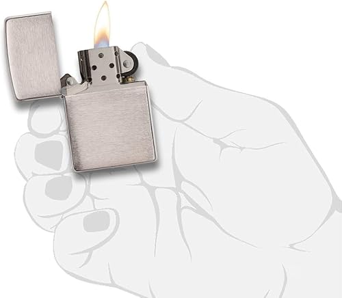 Vista 4 de Zippo Encendedor - Encendedor personalizado cromado a prueba de viento personalizado grabado (cromo cepillado) #200