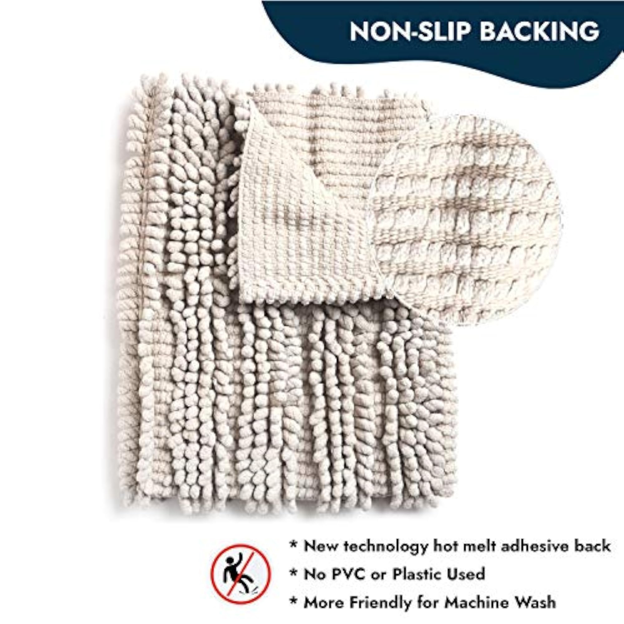 Cotton Bathroom Mat Anti-Slip, Soft and Absorbent