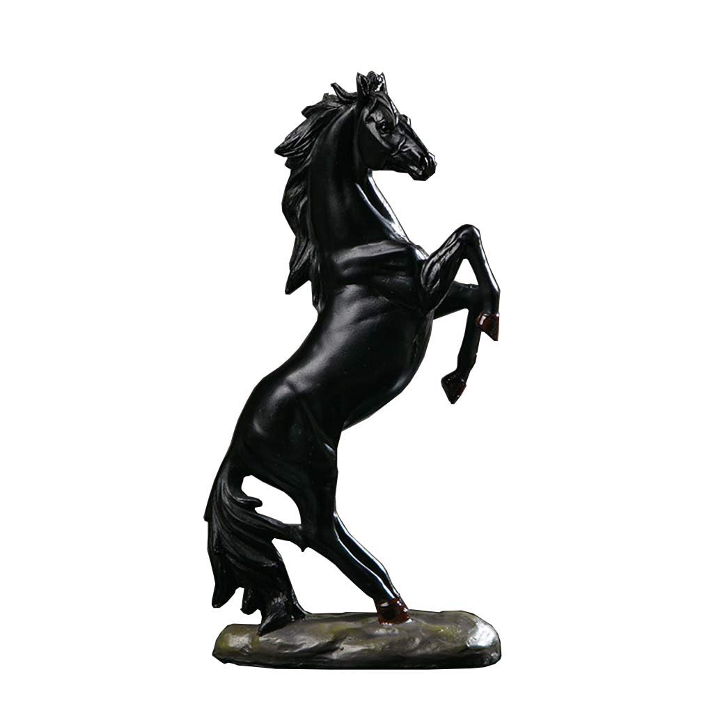 Mankvis Resin Decoration Horse Statue, Home Accessories Handicraft Wine Cabinet Office Desktop Decoration, Black