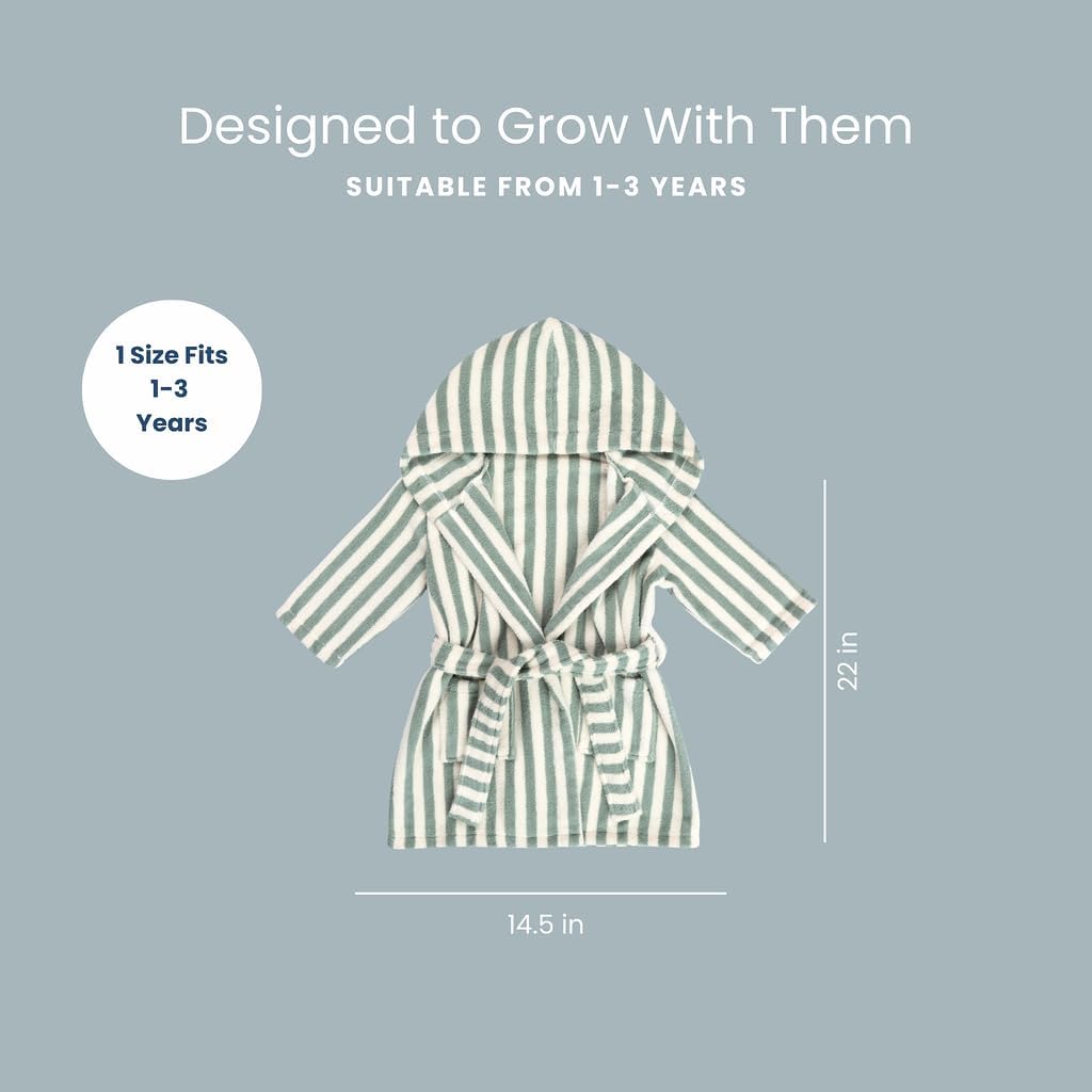 snuggle me Organic Premium Toddler Bathrobe, 100% Organic Terry Cotton Toddler Robe Boys & Girls, 2-4 Years, Machine Washable