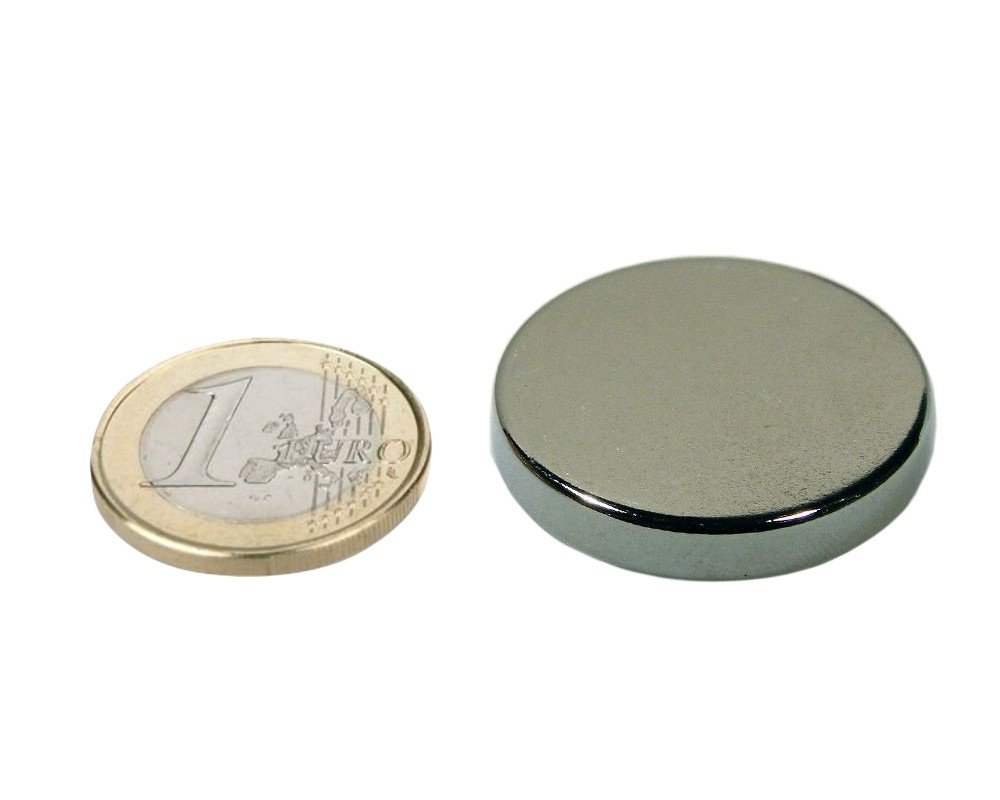 10 Stück Neodym Magnete – 9x5mm, N50, Nickel, Haftkraft 2,4 Kg