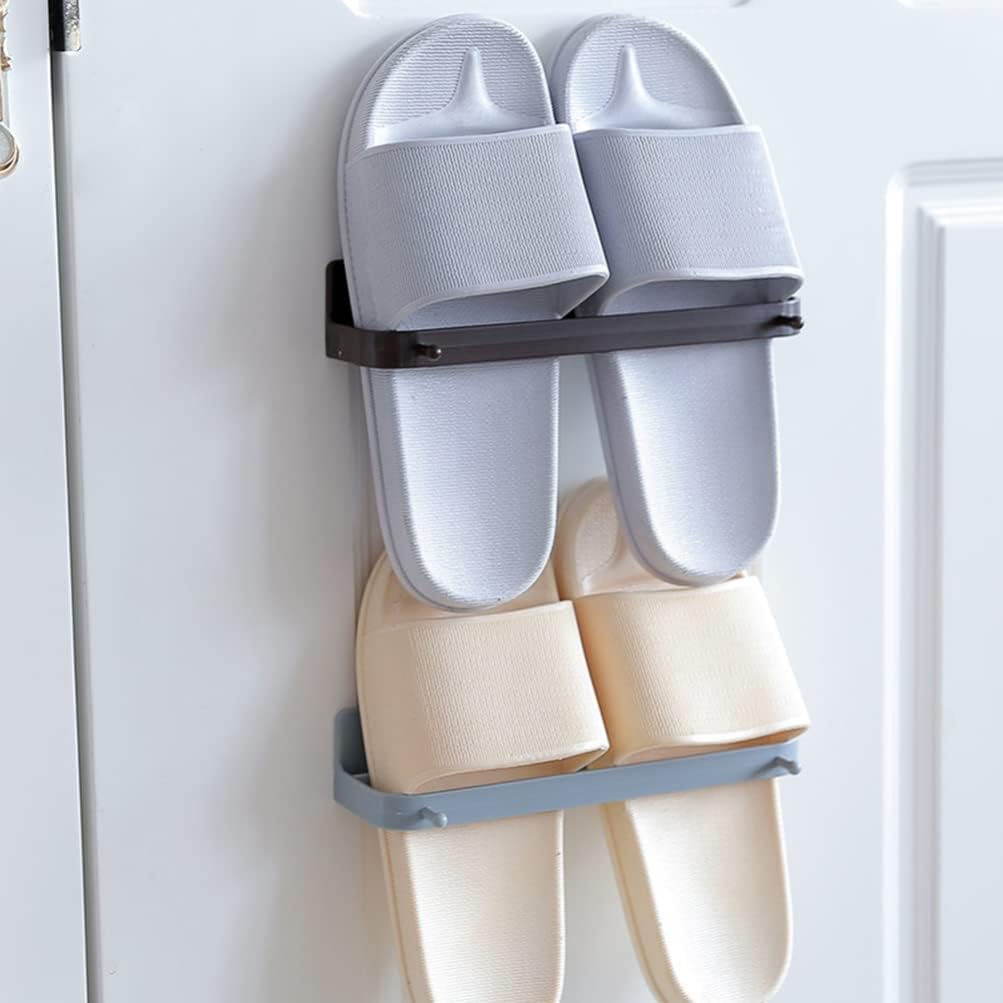 Zerodeko Wall Mounted Plastic Shoe Rack for Door and Wall Storage