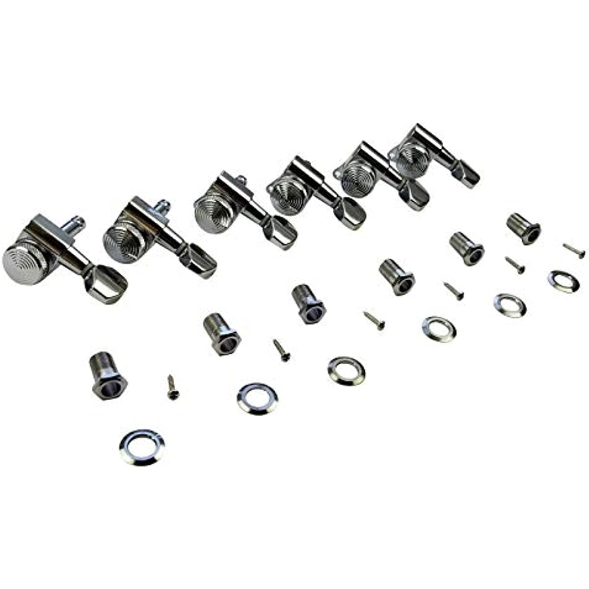 Locking Guitar Tuners Chrome 6 In-line Machine Heads Tuning Pegs for Fender Stratocaster/Telecaster