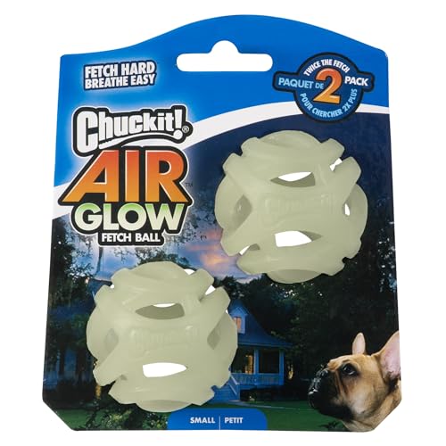 Chuckit! Air Glow Fetch Ball Dog Toy Small (2 Inch) Pack of 2 for Breeds 0-20 lbs