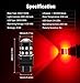 BRISHINE 4-Pack Super Bright 3157 3156 3057 4057 3157K LED Bulbs Brilliant Red 9-30V Non-Polarity 24-SMD LED Chipsets with Projector for Brake Tail Lights, Turn Signal Lights