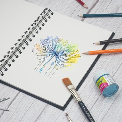 Image of Notehouse A4 Sketchbook Hard Bound Made for Artist 140 GSM Art Notebook (30x21 cm) | 80 White Unruled Pages | Thick Smooth Drawing Paper | Black Hard Cover