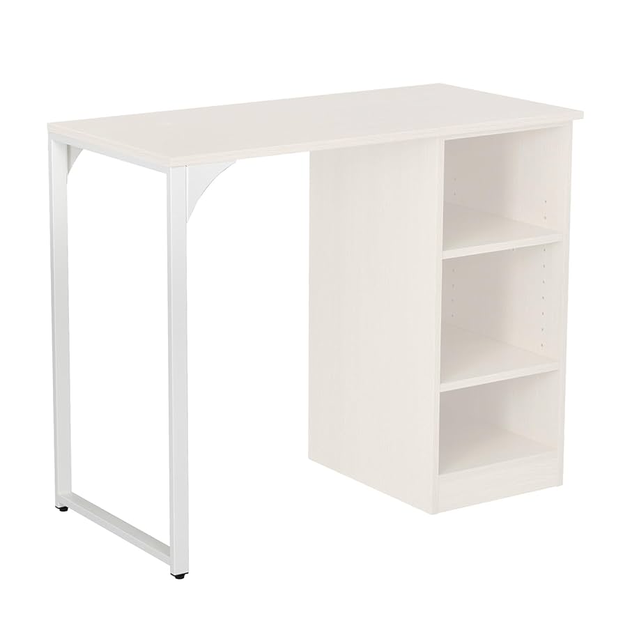Amazon | パソコンデスク 2個セット 3段シェルフ付 机 pcデスク
