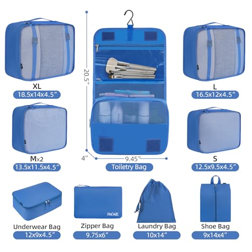 Image of BAGAIL 6 Set /8 Set /10 Set Packing Cubes Various Sizes Packing Organizer for Travel Accessories Luggage Carry On Suitcase