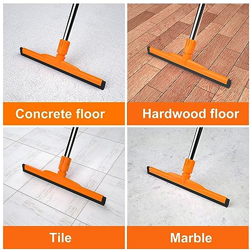 Image of ITTAR Heavy-Duty Floor Squeegee, 62 inch Adjustable Handle, EVA Foam Blade, Ideal for Concrete, Garage, Patio & More