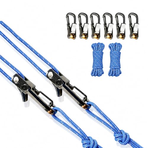 Rope Roller Tensioner 6-Pack, Heavy-Duty Retractable Buckle