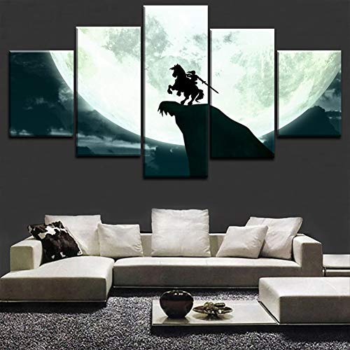 XLST HD Impreso Lienzo 5 Panel The Legend of Zelda Twilight Princess Game Cuadros Modulares Arte Decoración del Hogar,A,30X40X230X60X230X80X1