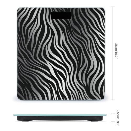 Báscula Digital de Baño con Diseño Zebra, Precisa y Compacta miniatura 2