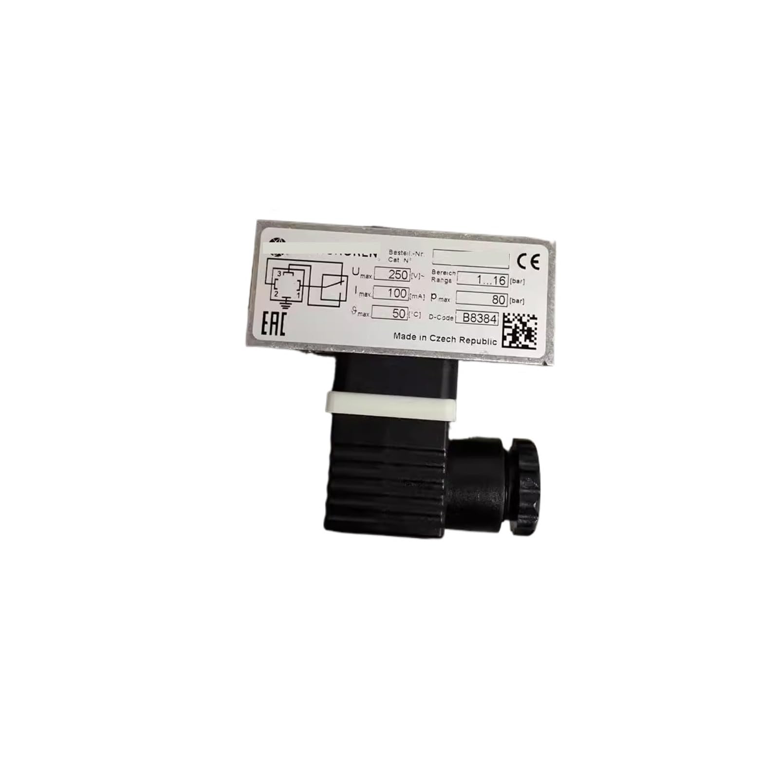 0880480 Presostato, Rosca G1/4', 1-16 Bar for Bomba y HVAC