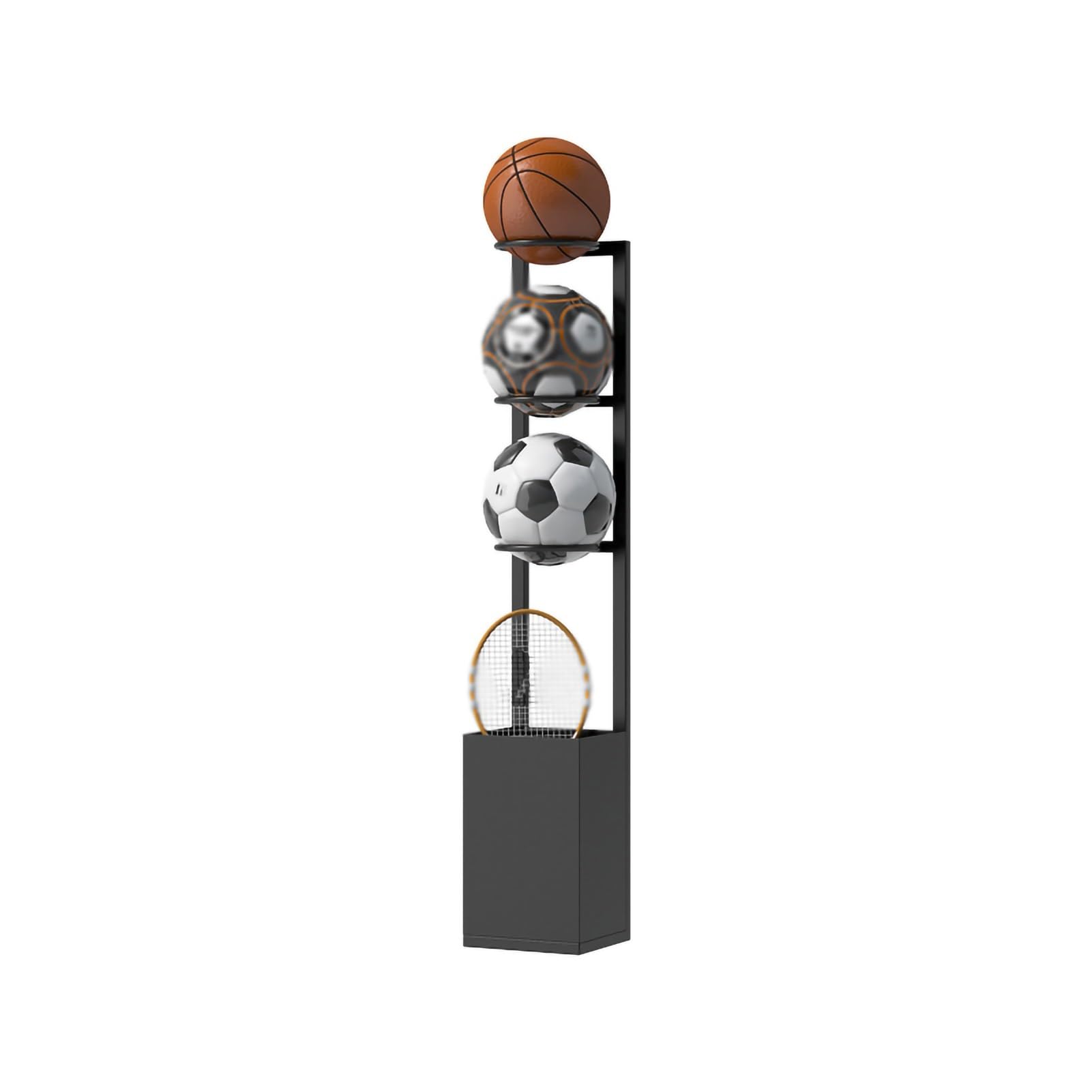 Generico Supporto per Racchette da Badminton, Supporto per Racchette da Tennis, Supporto per espositore da Ping-Pong per Interni Domestici, Cestino Porta-Palline, Racchetta da Badminton, Supporto per