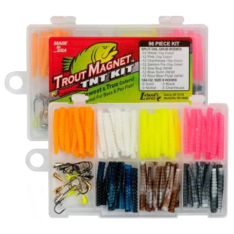 Trout Magnet TNT 96 Piece Kit, Includes 12 Hooks and 84 Bodies, Great for Bass and Pan Fish Cover