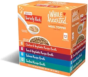 WholeHearted Flavor-Boosting Wet Cat Meal Topper Broths Variety Pack 1.4 oz. Count of 12