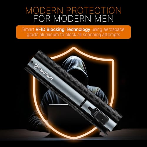 Image of Conceal Plus Pop Up Wallet for Men RFID Slim Card Holder Black Carbon | Holds 4-6 Cards with Cash & ID Storage, Featuring One Click Metal Card Ejector & Slim Carbon Design for Daily Carry