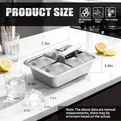 Bandeja para cubitos de hielo de acero inoxidable con palanca miniatura 2