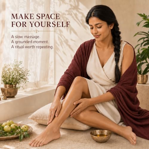 Image of Ayurvedic Massage Oil - Herbal Body Massage Oil for Relaxation, Lymphatic Drainage & Deep Skin Nourishment | Daily Abhyanga Oil | 1Ltr