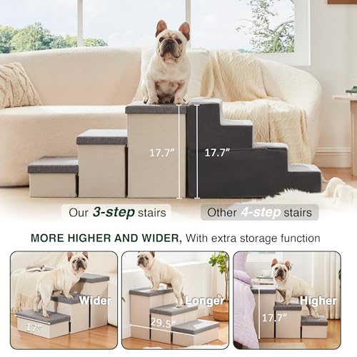 Love'S Cabin C-CA22B1CCWMA73P Dog Stairs For High Bed 18"H,Foldable Pet Stairs For Small Medium Or Large Dogs Puppy With Storage For Bed Or Couch, Cat Dog Steps Ramp thumb #2