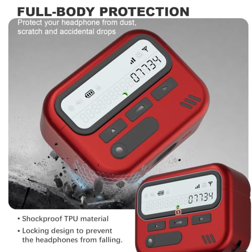Image of for AirPods Pro 3 Case with Safty Lock,Retro Inspired Pager Style (Red) | TPU & PC Dual Layer Protective Cover Accessories with Wrist Lanyard /Cleaner Pen for Apple AirPod Pro 3rd Generation Men Women