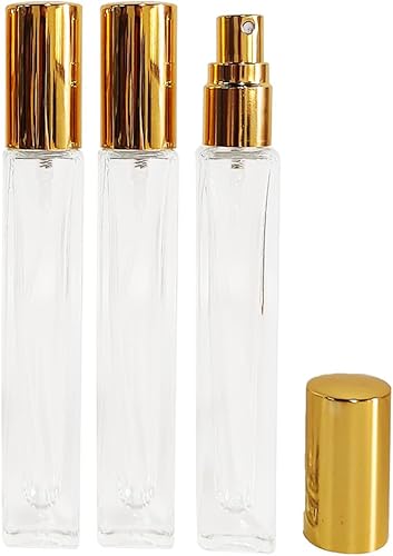 Miniatura 4 de Botella de spray de perfume de 0.3 fl oz, botella de spray de vidrio recargable, mini botella de spray cuadrada de vidrio portátil de viaje, pequeña