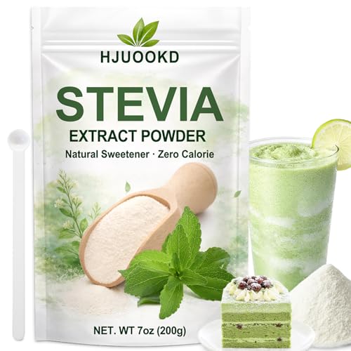 7 oz Pure Stevia Extract Powder Highly Concentrated Stevia Powder Sweetener Zero Calorie No Additives Natural Sugar Alternative for Drinks Baking & Desserts Includes Measuring Scoop
