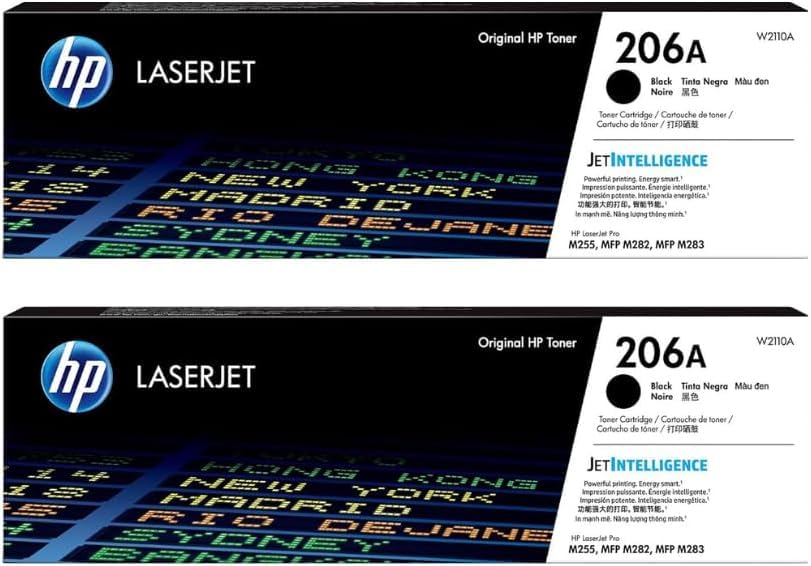 Image of HP 206A (W2110A) Original Cartridge Black Toner 2-Pack for M255 /M282 /M283