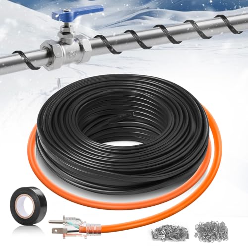 3FT(3FT-200FT) Pipe Heating Cable for Pipe Freeze Protection, Heat Cable for Water Pipes(Metal and Plastic), Pipe Heat Tape Keeps Water Flowing at -40°F 5w/ft, 120V Plumbing fixture