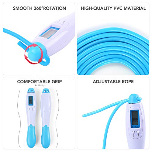 DECDEAL Corda de pular Corda de pular velocidade corda ajustável e corda de pular digital Contador d