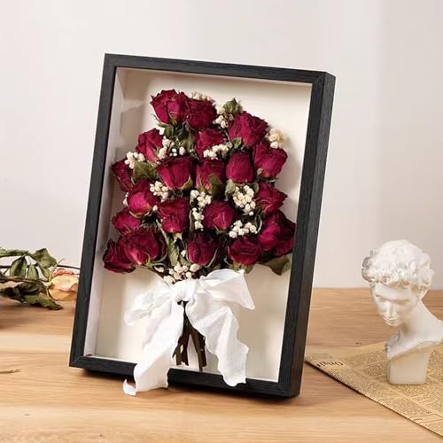 3D Bilderrahmen zum Befüllen, Bilderrahmen Tief, 3D Objektrahmen Tiefer mit Transparente Acrylplatte für Foto Medaillen Geschenke Trockenblumen Vitrine Rahmen(23×32cm) (Schwarz)