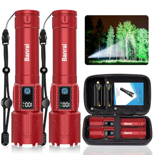 Image of Tactical Flashlight Super Bright High Lumens Rechargeable LED Flash Light | 5000ft Beam, 5000mah, 20H Long Lasting, USB C Charging, Zoomable 5 Modes, Waterproof for Camping Hiking Emergency Men Gift