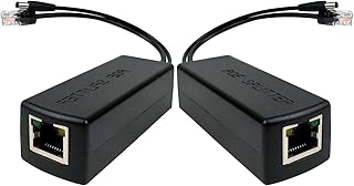 2 Pack PoE Splitter, Active PoE to 12V Adapter, PoE to 2.1mm DC, with IEEE 802.3af/at Compliant(Upgraded with USA chipset/Opto-Isolator) for Non-PoE IP Cameras AP Voip Phone and More (12V,1A)