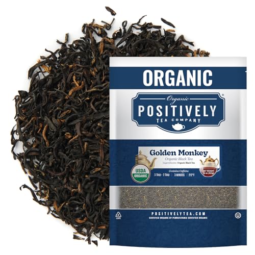 Image of Organic Positively Tea Company, Golden Monkey Black Tea, Loose Leaf, 16 Ounce