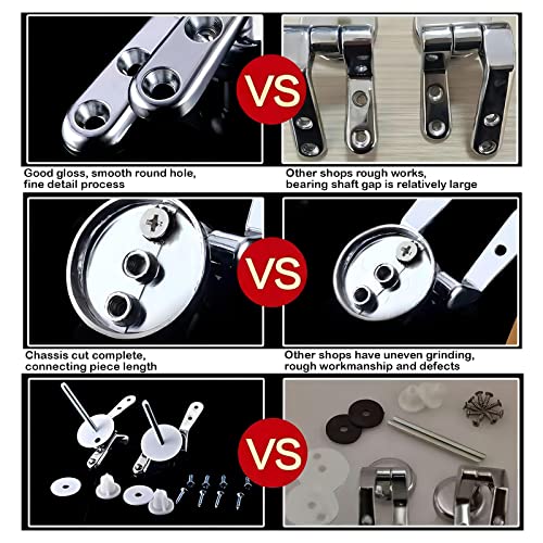 Skyzone Toilet Seat Hinges,Zinc Alloy Toilet Seat Accessories Toilet Seat Hinges Replacement,Quick Release Toilet Seat Fixings with Expanding Rubber Screw Nuts,Suitable for WC Toilets Blind Holes - Image 4