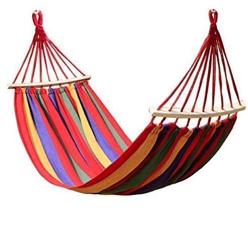 SHREEJIIH Nirva Portable Nylon Parachute Hammock for Single Person, Backpacking, Camping, Travel, Beach, Leisure Yard Swing (Multi-Colored : Pack of 1)