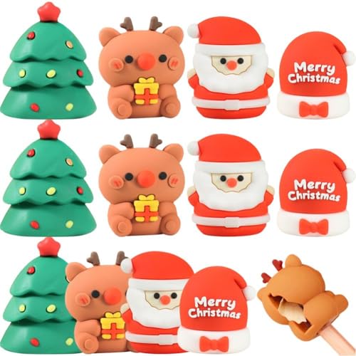 Wudaizhi 12 Sacapuntas Lindos De Navidad, Sacapuntas Manual Pequeño, Sacapuntas Kawaii, Papelería, Suministros Escolares Y De Oficina